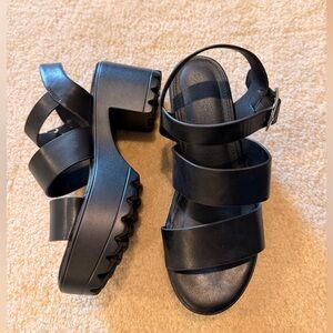 Platform Black Sandals